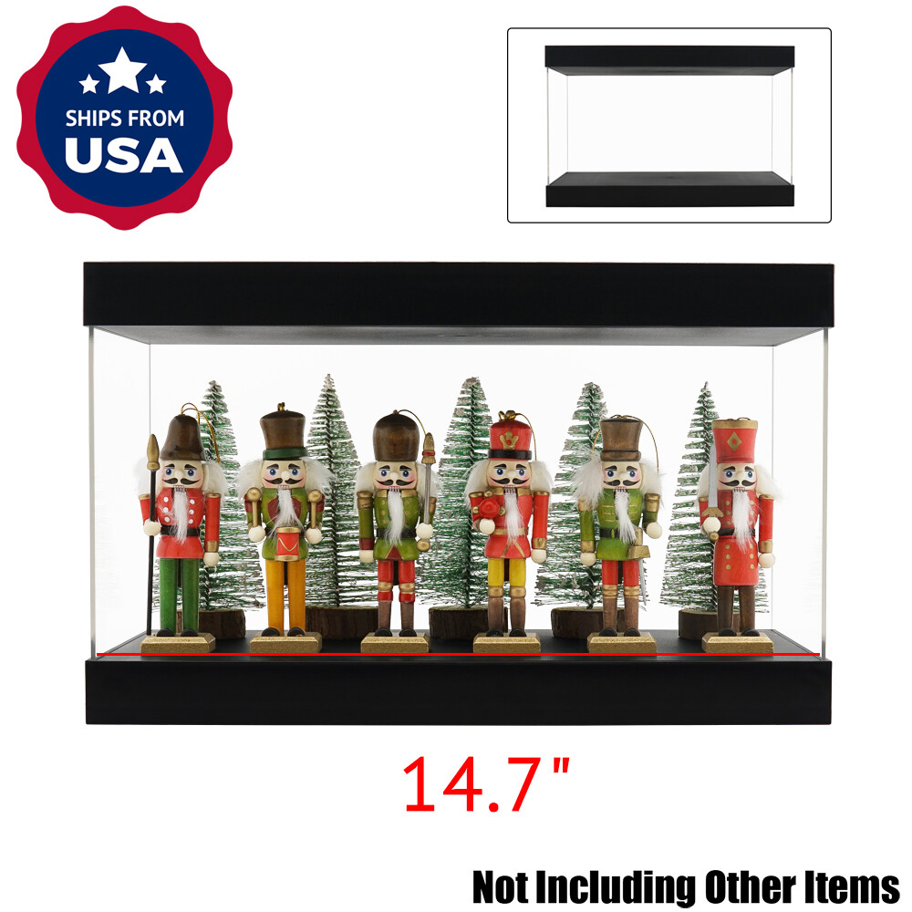 US Big Acrylic Display Box Perspex Case 14.7″ L Plastic Dustproof Self-Install