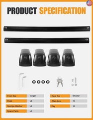 KINGGERI 330lbs Lockable Roof Racks Cross Bars Fit for Jeep Grand Cherokee