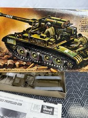 PARTIALLY ASSEMBLED Vintage Revell “S” M-56 Self Propelled Gun Tank