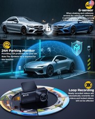 4K Dash Cam Front, Built-in 5.8G WiFi, Free 64GB Card & 48W A+C Car Charger