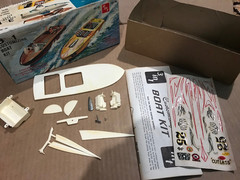 vintage AMT 159 Customizing Boat Kit Box and parts