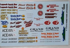 GOFER RACING DECALS Hometown Sponsors sheet 1:24 1:25 CAR MODEL ACCESSORY 11016