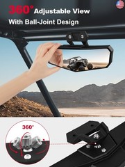 RZR Rear View Mirror, Convex UTV Center Rearview Mirror Compatible with Polaris