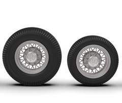 1:25 Wire Wheels (Unpainted) 17″ Big and Little Vintage Tires Chrome V8 Cap