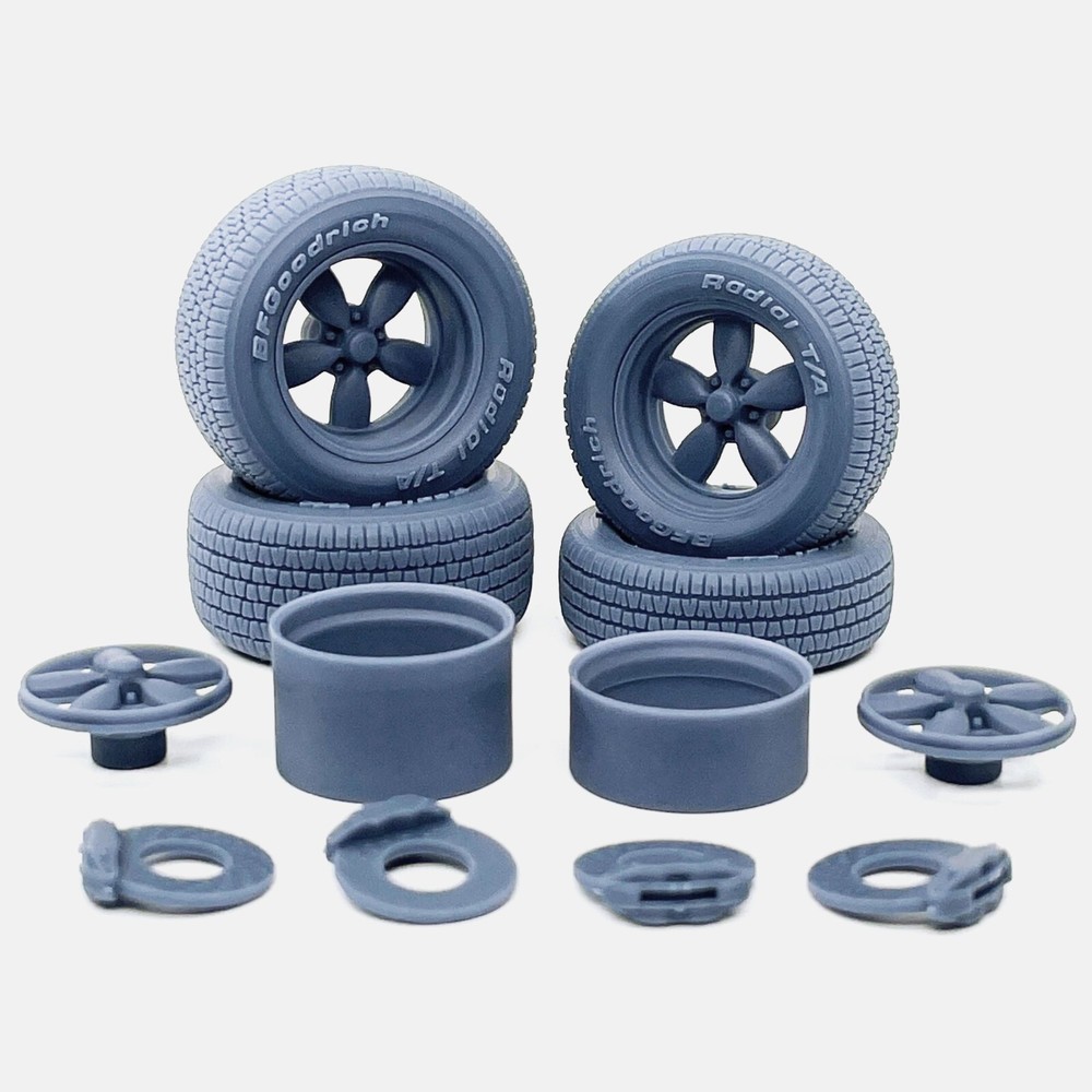 1/24 Resin 15 inch Daisy Wheels, BFGoodrich Radial T/A Tires, and Brake Set