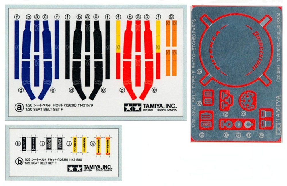 Tamiya 1/20 Detail Up Parts No.38 Seat Belt F Set
