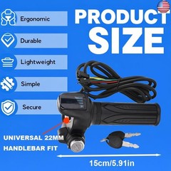 Ebike Full Twist Throttle Fits Ridstar Q20, 48V Plug and Play Throttle 3 Pin