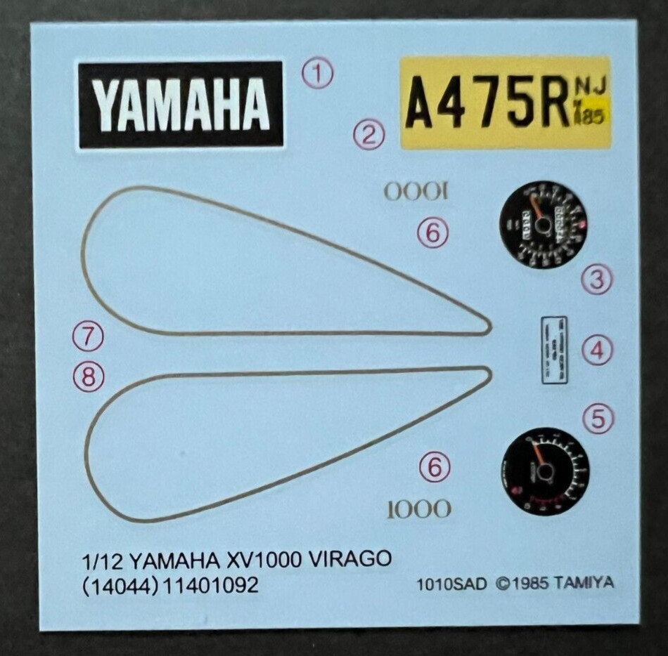Tamiya Decals 1/12 Yamaha Virago XV1000 .Item14044 from Japan
