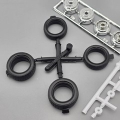 Revell 1/24 1966 66 Chevrolet Malibu SS Parts Kitbash Chrome Drag Wheels Tires