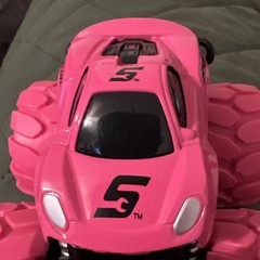 Snap-on pink #5 Monster truck race car toy car pull back and it goes 3×3 size