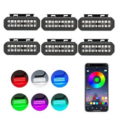 Ouylycjo Universal 6Pcs Clip On Car Led Rgb Front Grille Lights Buckle Grille