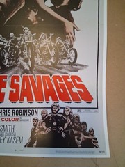 Very cool vintage 1960’s Cycle Savages movie poster 30 yr old reprint GREAT