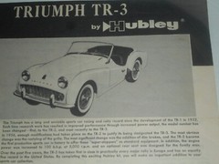 HUBLEY TRIUMPH TR-3 Model No. 150K Directions & Parts List ONLY NO MODEL