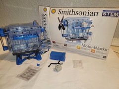 Smithsonian Motor-Works STEM Working 4 Cylinder Blue Engine PARTS ONLY