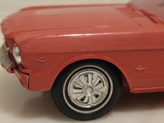 Vintage 1966 Ford Mustang Dealer Promo Model Car Red Plastic 4 Screws Some Flaws