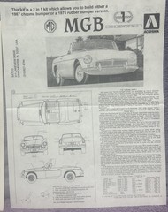 AOSHIMA EURO SPORTS CLUB 1978 MG MGB URETANE BUMPER MODEL 01398