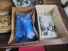 Box of vintage military vehicles models (Lot size 9) Planes Ships Car Tank