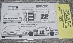 Carolina Motorsport Graphics #12 MW Windows 1996-Michael Waltrip Nascar decal