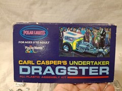 OPEN BOX 1997 Polar Lights CARL CASPER’S UNDERTAKER DRAGSTER Model Kit