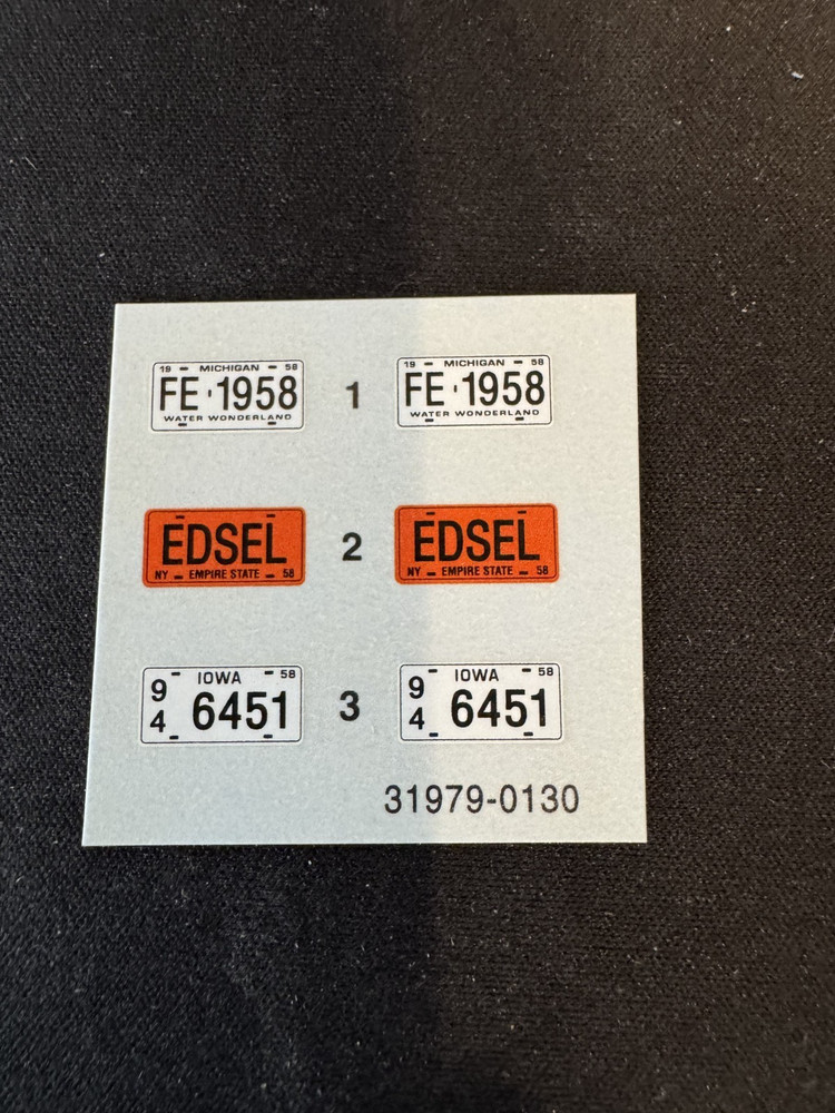 AMT 31979 1/25 58 Edsel Pacer Parts Bash Decals Only