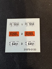 AMT 31979 1/25 58 Edsel Pacer Parts Bash Decals Only