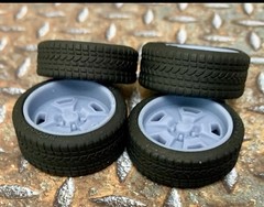 Resin 21/20 Inch: “Foose Four 42” Model car Wheels/Tires 1/24 scale
