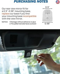 JOYTUTUS Rear View Mirror, Interior rearview mirror Kit, Anti-glare, Universal