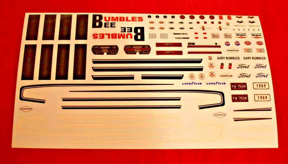 AMT 1969 Ford Galaxie 500 Bumble Bee Decal Sheet 1/25