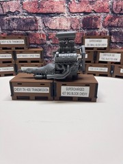 3D Printed CHEVY BLOWN BIG BLOCK with TH-400 Trans 1/24th – 1/10th MADE IN USA
