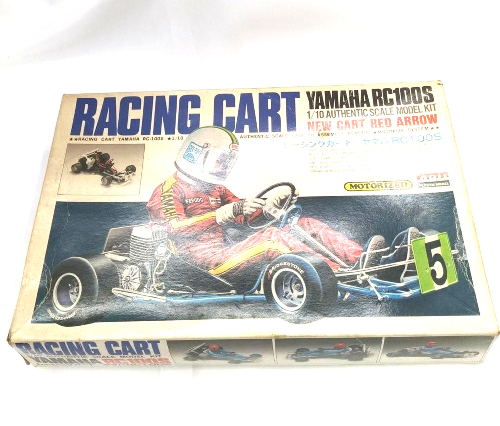 Vintage ARII Yamaha RC100S Red Arrow 1/10 Motorized Kart Model Kit from JP Rare