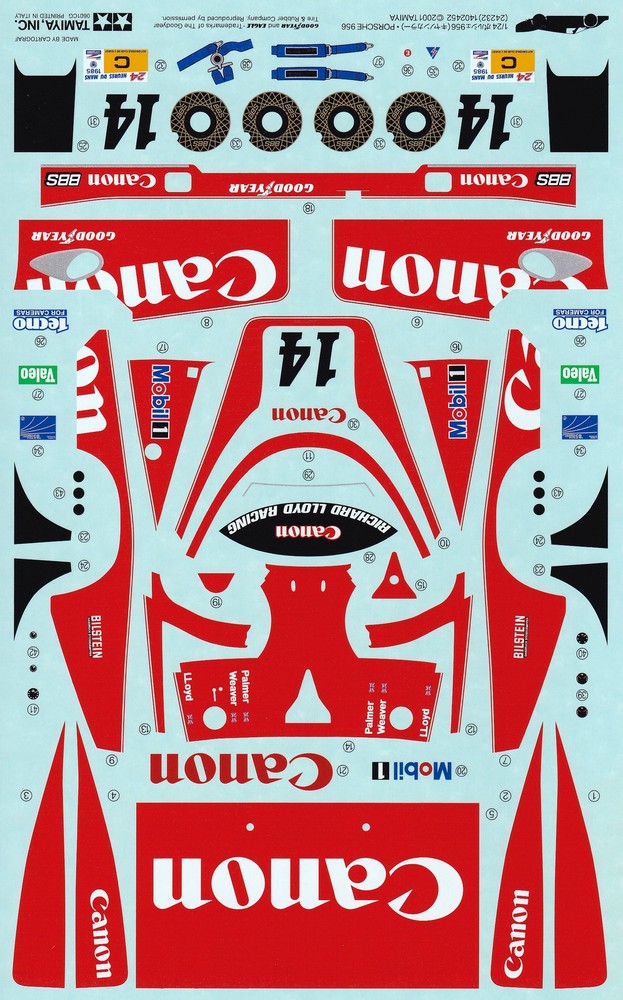 Tamiya’s Decals for 1/24 PORSCHE 956 Canon .Cartograf.Item24232 from Japan