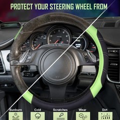 Car Pass Line Rider Microfiber Leather Sporty Steering Wheel Cover Universal