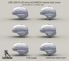 Live Resin 35019 1/35 US Army ACH/MICH Helmet with Cover (1)