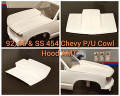 LEX’S SCALE MODELING Resin Cowl Hood for ’92, ’96 & 454 SS Chevy P/U AMT 1/25.