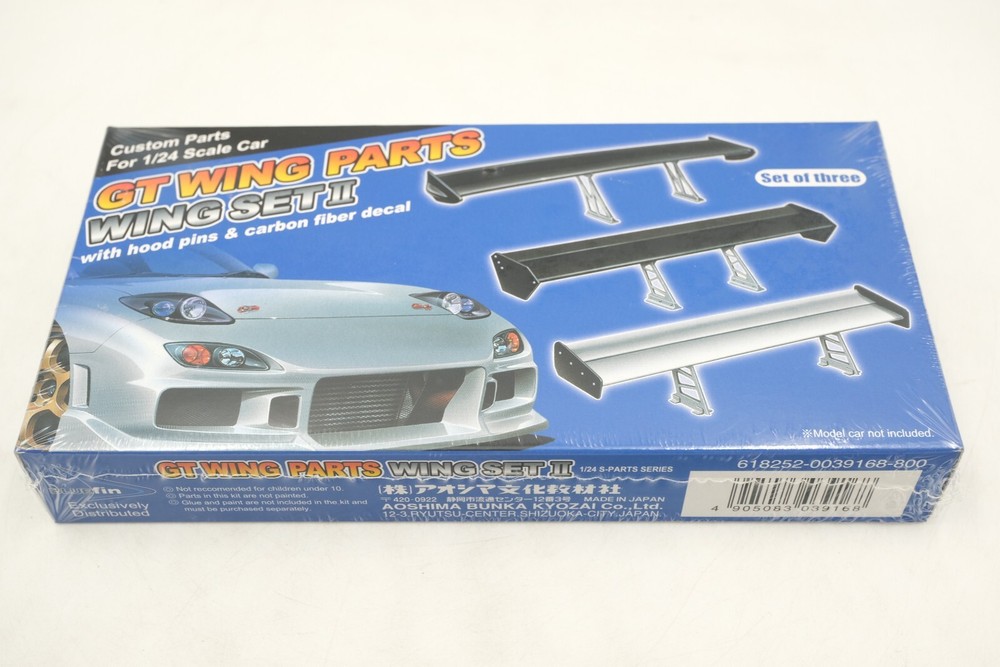 Aoshima 1/24 GT Wing Parts Set II w/Hood Pins and Carbon Fiber Decal