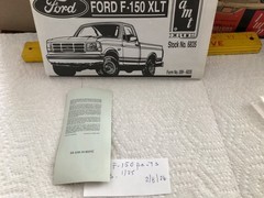 AMT 1/25 VINTAGE 1993 FORD F-150 XLT INSTRUCTION/DECAL CIRCA 1993