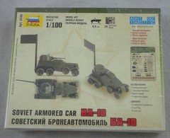 Zvezda 1/100th Scale Soviet BA-10 Armored Car Model Kit #6149*SEALED*