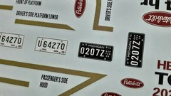 Peterbilt 359 Wrecker 1/25 waterslide decal sheet gold stripes towing tow truck