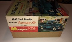 Vintage Monogram 1940 Ford Pick- Up 4 Way Customizing Kit 1/24 Unbuilt Nice!