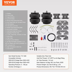 Air Bag Suspension Kit, Air Springs Suspension Bag Kit Compatible with 2003-2013