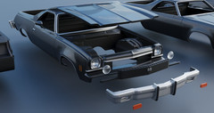 ABS-LIKE RESIN 3D PRINTED 1/25 1973 CHEVROLET EL CAMINO FULL KIT