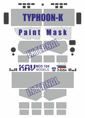 1:35 Canopy Mask for scale model KamAZ 63968 Typhoon K Zvezda 3701