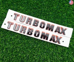 2PC 2024-2025 Turbomax Emblems 3D Badge Nameplate Hood Letters Logo Replacement