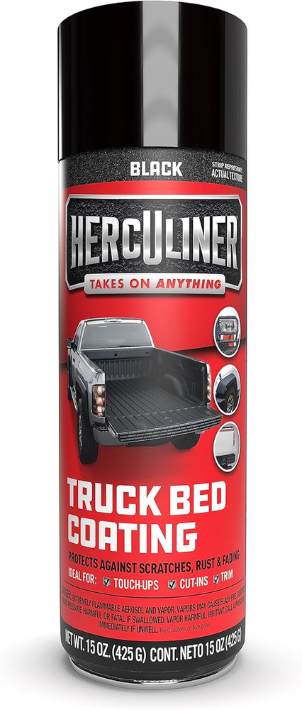 Aerosol Spray Truck Bed Liner 15 Ounce Spray Can Black Textured Suitable 6-7 Sq