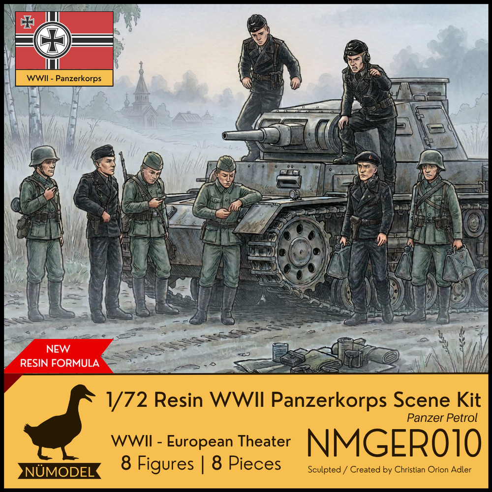 NUMODEL NMGER010| 1/72 Resin WWII German Wehrmacht Soldier Scene Kit Panzer 8pc