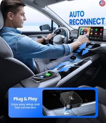 Teeran 2 in 1 Wireless CarPlay and Android Auto Adapter, Easy Setup Plug and