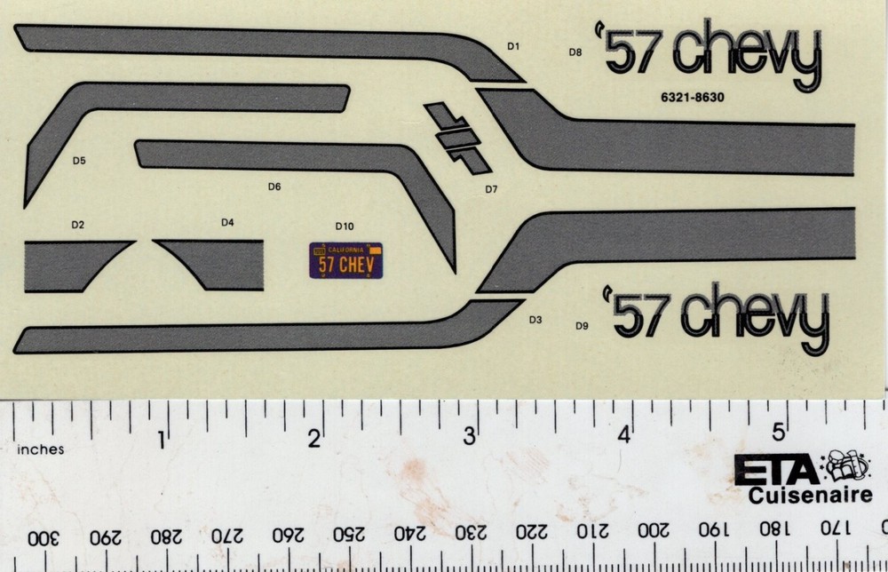 AMT 6321-8630 1/24 Scale Model Decal 1957 CHEVY NOS