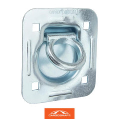 Heavy-Duty Bolt on Recessed Mount D-Ring with Back Plate 3/8 In. Dia, 4 -1/2 In.