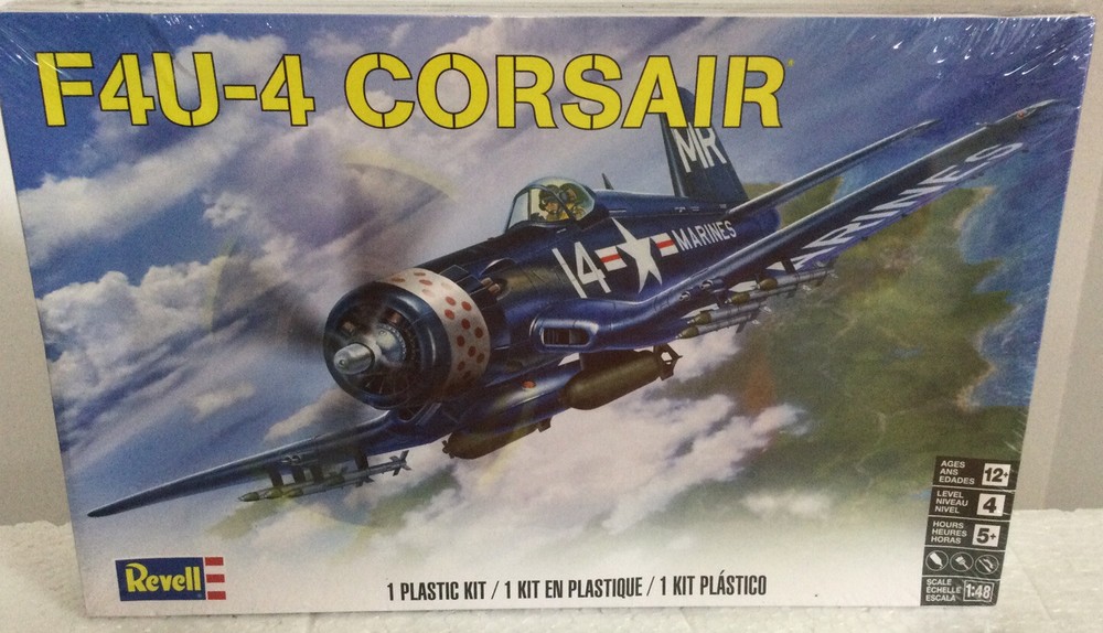 REVELL F 4U-4 CORSAIR AIRPLANE MODEL KIT aircraft 1:48 Scale Skill 4 85-5248 NEW