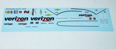 1/25 2015 Verizon Dallara Chevy Waterslide Decal sheets Indy Juan Montoya